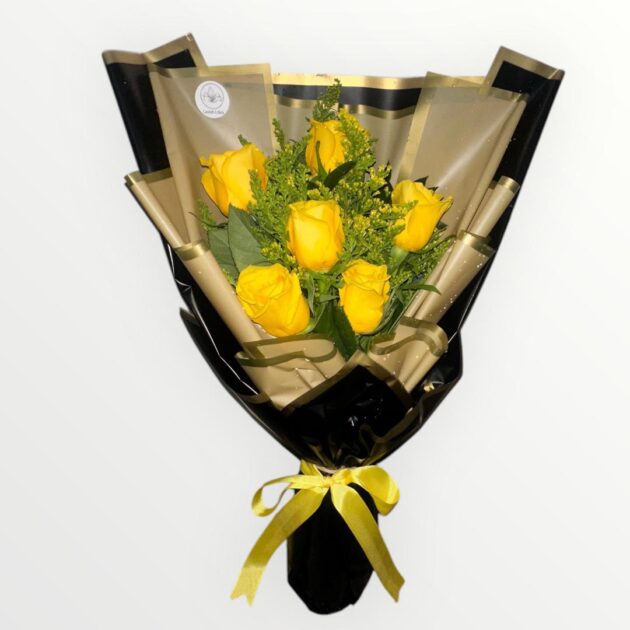 Sunny Yellow Roses Bouquet