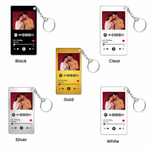 Custom Acrylic Photo Keychain with Scannable Music Code - Image 4