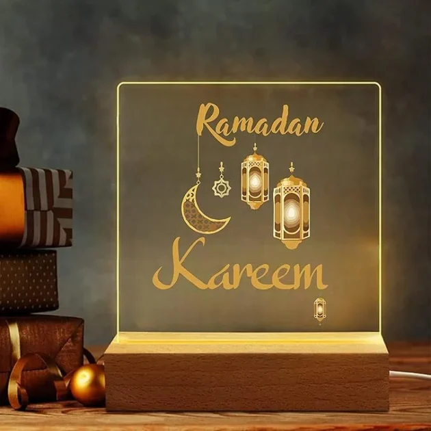 Ramadan LED Night Lamp Multicolor Festival Decoration with Islamic Art & Calligraphy - Image 4