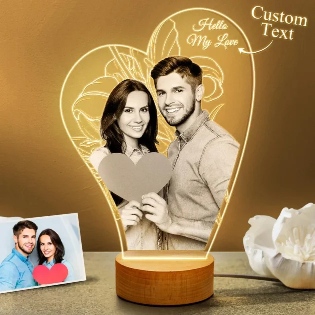 Celebrate Love Personalized 3D Photo Lamp