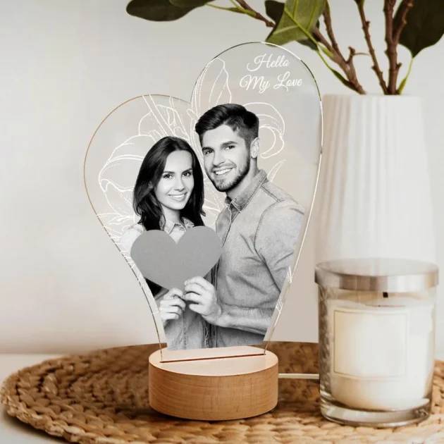 Celebrate Love Personalized 3D Photo Lamp - Image 3